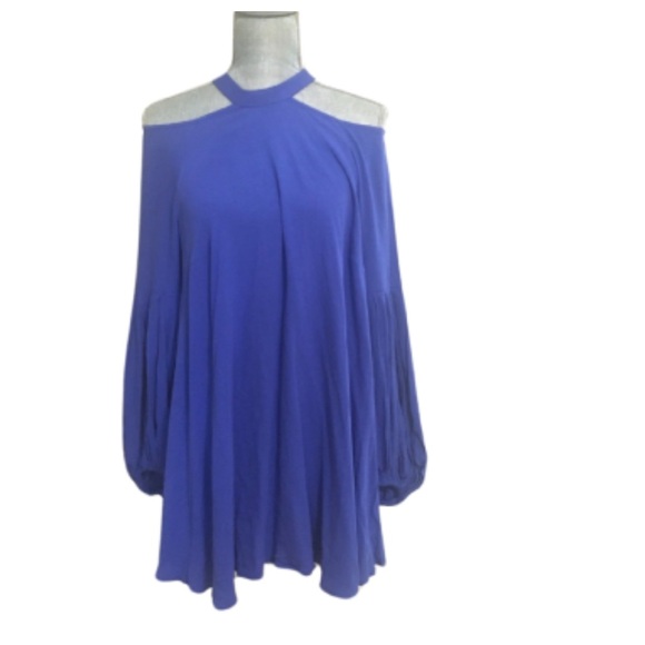 Free People Blue Flowy Tunic – Off Shoulder Boho Style - Picture 2 of 7